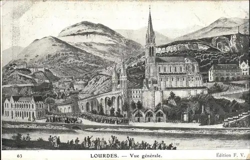 Lourdes Hautes Pyrenees vue Generale Kat. Lourdes