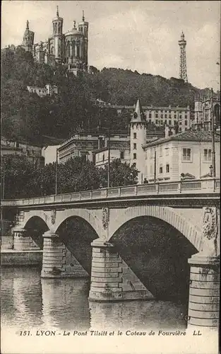 Lyon France le Pont Tilsitt Coteau de Fourviere Kat. Lyon