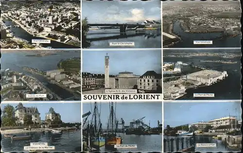 Lorient Morbihan Bretagne Entree du Port Le Port de Peche l Eglise N.D. de Victoires Kat. Lorient