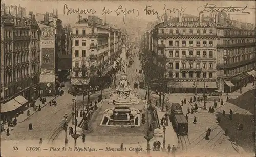 Lyon France Place de  la Republique Strassenbahn Kat. Lyon