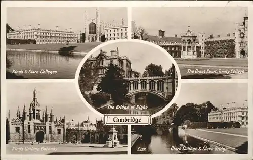 Cambridge Cambridgeshire The Bridge of Sighs Kings & Clare Colleges / Cambridge /Cambridgeshire CC