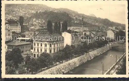 Sarajevo Panorama am Fluss Kat. Sarajevo