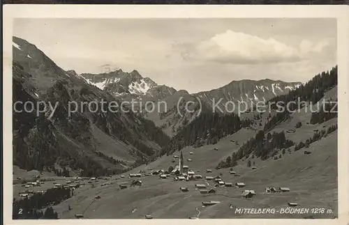 Mittelberg Vorarlberg Panorama mit Bergen Kat. Mittelberg