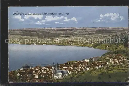 Bregenz Vorarlberg Panorama mit Bodensee vom Gebhardsberg Kat. Bregenz