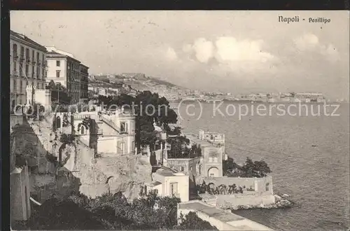 Napoli Neapel Posillipo Panorama am Meer Kat. Napoli