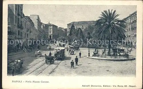 Napoli Neapel Foria Piazza Cavour Strassenbahn Pferdewagen Kat. Napoli