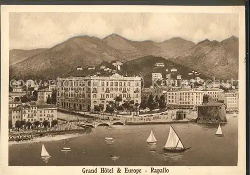 Rapallo Liguria Grand Hotel Segelboote Kat. Rapallo