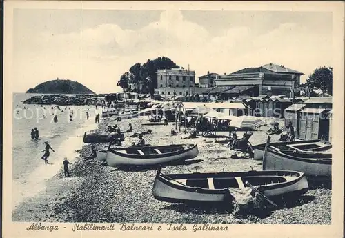 Albenga Strand Boote Isola Gallinara Kat. Albenga