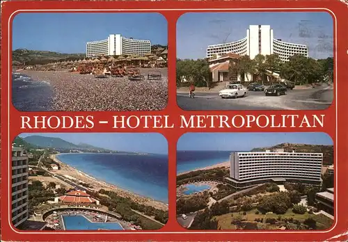 Rhodes Rhodos Greece Hotel Metropolitan Kat. Rhodes