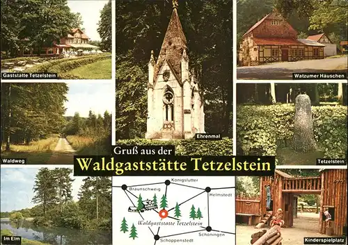 Koenigslutter Elm Waldgaststaette Tetzelstein Watzumer Haeuschen Kat. Koenigslutter am Elm