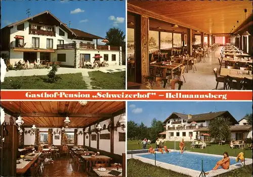 Hellmannsberg Waging See Gasthof Pension Schweizerhof Kat. Wonneberg
