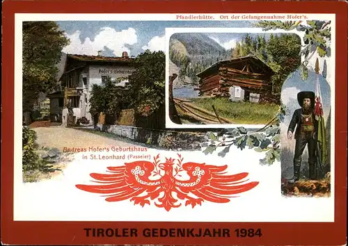 St Leonhard Forst Niederoesterreich Andreas Hofers Geburtshaus Tiroler Gedenkjahr Kat. St. Leonhard am Forst