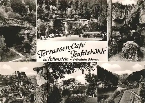 Pottenstein Oberfranken Terrassen-Cafe Teufelshoehle / Pottenstein /Bayreuth LKR