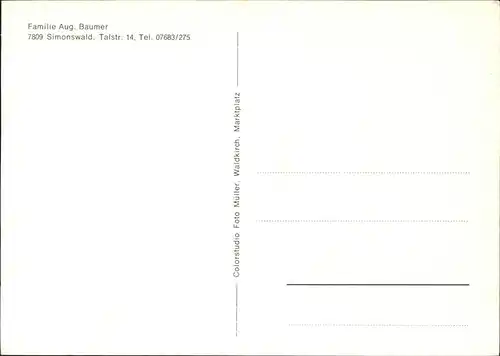 Simonswald Fam. Aug. Baumer Kat. Simonswald