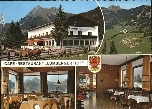 Graen Tirol Cafe Restaurant Lumberger Hof Wappen Kat. Graen