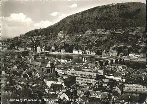 Heidelberg Neckar Panorama Heiliggeistkirche Schloss Kat. Heidelberg