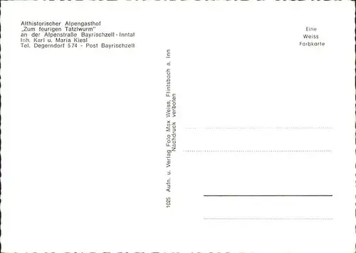Bayrischzell Alpen Gasthof zum feurigen Tatzlwurm Kat. Bayrischzell
