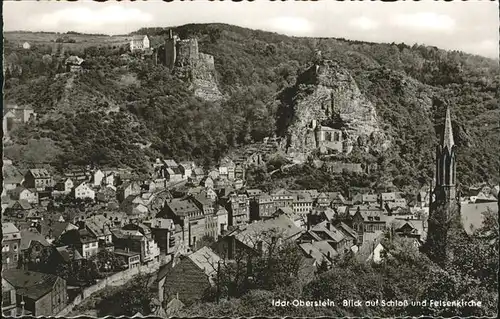 Idar Oberstein Blick auf Schloss und Felsenkirche Kat. Idar Oberstein