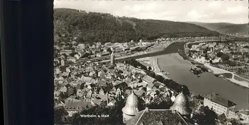 Wertheim Main Blick ueber die Stadt Kat. Wertheim