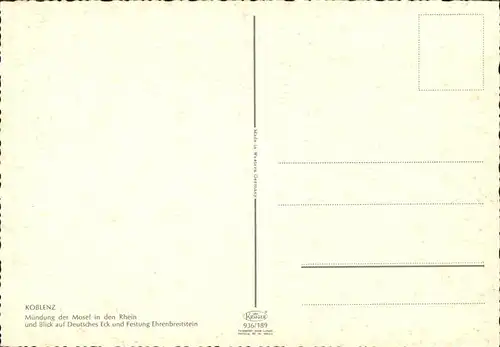 Koblenz Rhein Muendung Mosel in Rhein Deutsches Eck Denkmal Kaiser Wilhelm Festung Ehrenbreitstein Fliegeraufnahme Kat. Koblenz