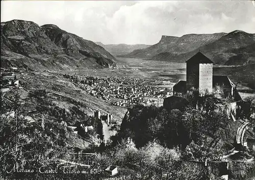 Merano Suedtirol Castel Tirolo Schloss Panorama Kat. Merano