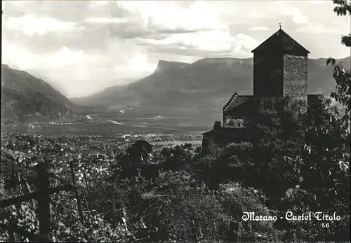 Merano Suedtirol Castel Tirolo Schloss Panorama Kat. Merano