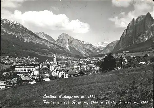 Cortina d Ampezzo Panorama col Rosa e Punta Fiames Kat. Cortina d Ampezzo