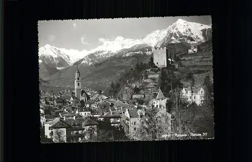 Merano Suedtirol Teilansicht Kirche Burg Kat. Merano