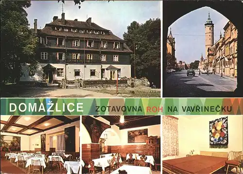 Domazlice Zotavovna Restaurant Erholungsheim Strassenpartie Turm Kat. Taus