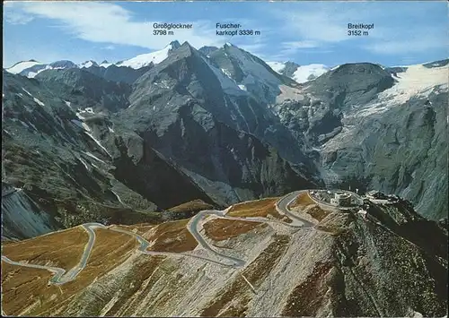 Heiligenblut Kaernten Grossglockner Hochalpenstrasse Parkplatz Edelweiss Spitze Fuscher Toerl Fuscherkarkopf Breitkopf Hohe Tauern Fliegeraufnahme Kat. Heiligenblut