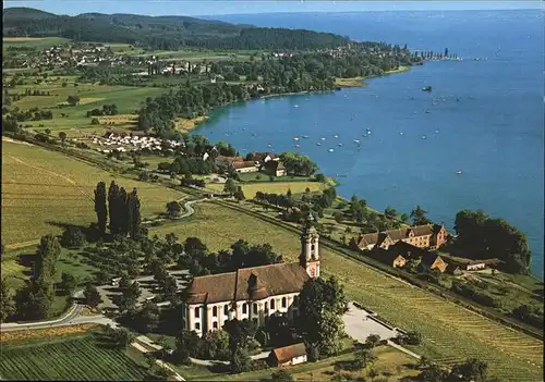 Birnau Basilika Bodensee Fliegeraufnahme Kat. Uhldingen Muehlhofen