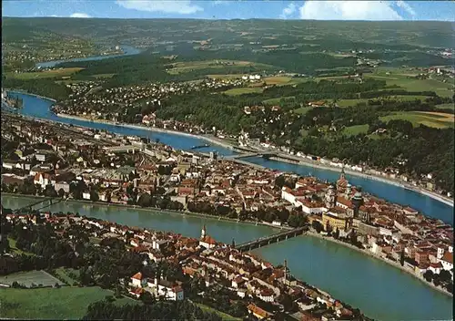 Passau Fliegeraufnahme Donau Inn Ilz Kat. Passau