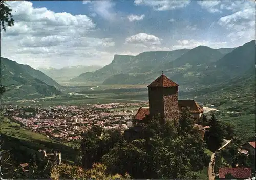 Merano Suedtirol Castel Tirolo Panorama Kat. Merano