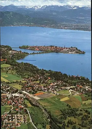 Lindau Bodensee mit Bad Schachen Fliegeraufnahme Kat. Lindau (Bodensee)