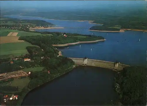 Soest Arnsberg Fliegeraufnahme Sperrmauer der Moehnetalsperre / Soest /Soest LKR