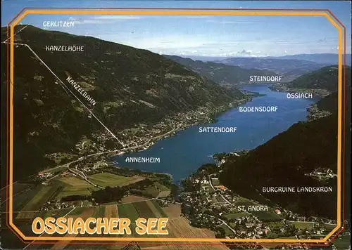 Ossiachersee und Umgebung Fliegeraufnahme Kat. Ossiach