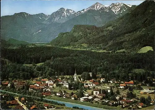 Marquartstein mit Breitenstein und Geigelstein Fliegeraufnahme Kat. Marquartstein