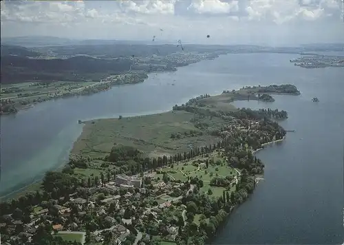 Radolfzell Bodensee mit Herz Kreislauf Klinik Mettnau Fliegeraufnahme Kat. Radolfzell am Bodensee