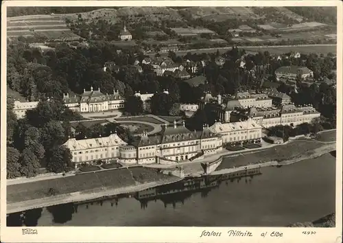 Pillnitz Schloss Pillnitz Elbe Fliegeraufnahme Kat. Dresden