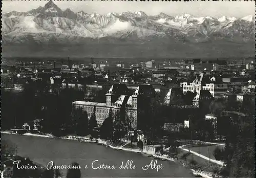 Torino Panorama e Catena delle Alpi Kat. Torino