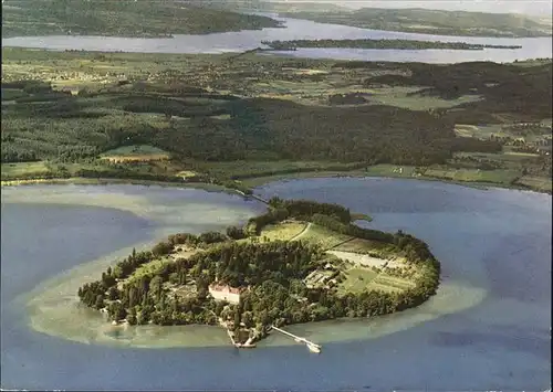 Insel Mainau mit Reichenau Fliegeraufnahme Kat. Konstanz