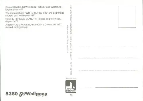 St Wolfgang Salzkammergut Hotel Im Weissen Roessl Wallfahrtskirche Fliegeraufnahme / St. Wolfgang im Salzkammergut /Traunviertel