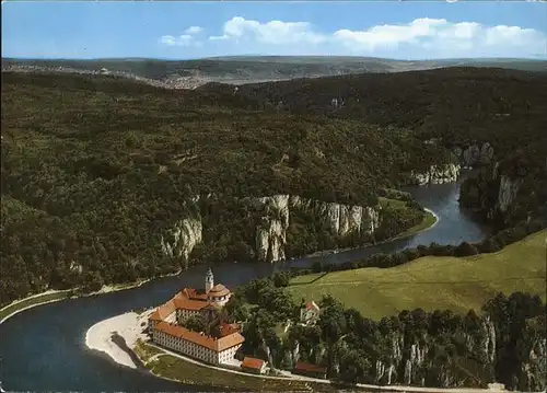 Weltenburg Kelheim Kloster Weltenburg mit Donaudurchbruch Fliegeraufnahme Kat. Kelheim