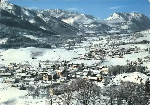 Reit Winkl mit Kaisergebirge Fliegeraufnahme Kat. Reit im Winkl