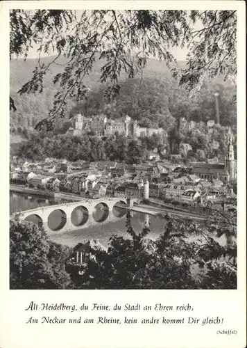 Heidelberg Neckar Altstadt mit Bruecke und Schloss Kat. Heidelberg