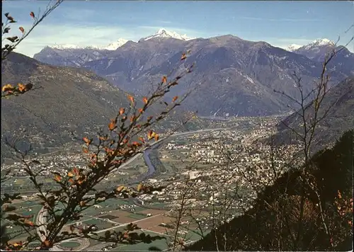 Bellinzona Veduta generale con Camorino Giubiasco Monte Carasso Kat. Bellinzona