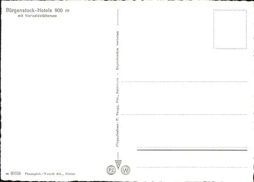 Buergenstock mit div.Hotels u.Blick auf den Vierwaldstaettersee Kat. Buergenstock