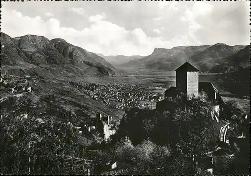 Merano Suedtirol mit Schloss Tirol Kat. Merano