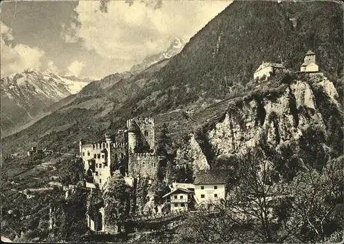 Merano Suedtirol mit Castel Fontana u.Castel Tirolo Kat. Merano