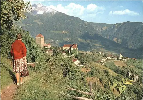 Merano Suedtirol mit Schloss Kat. Merano